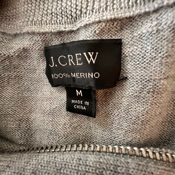 J.Crew Merino Wool Sweater Half Zip Gray Classic Fit M Heritage - Picture 7 of 10